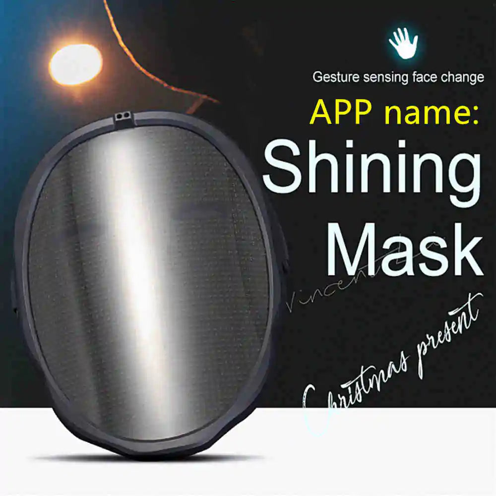 Bluetooth LED mask with shapes that you can put on from any device